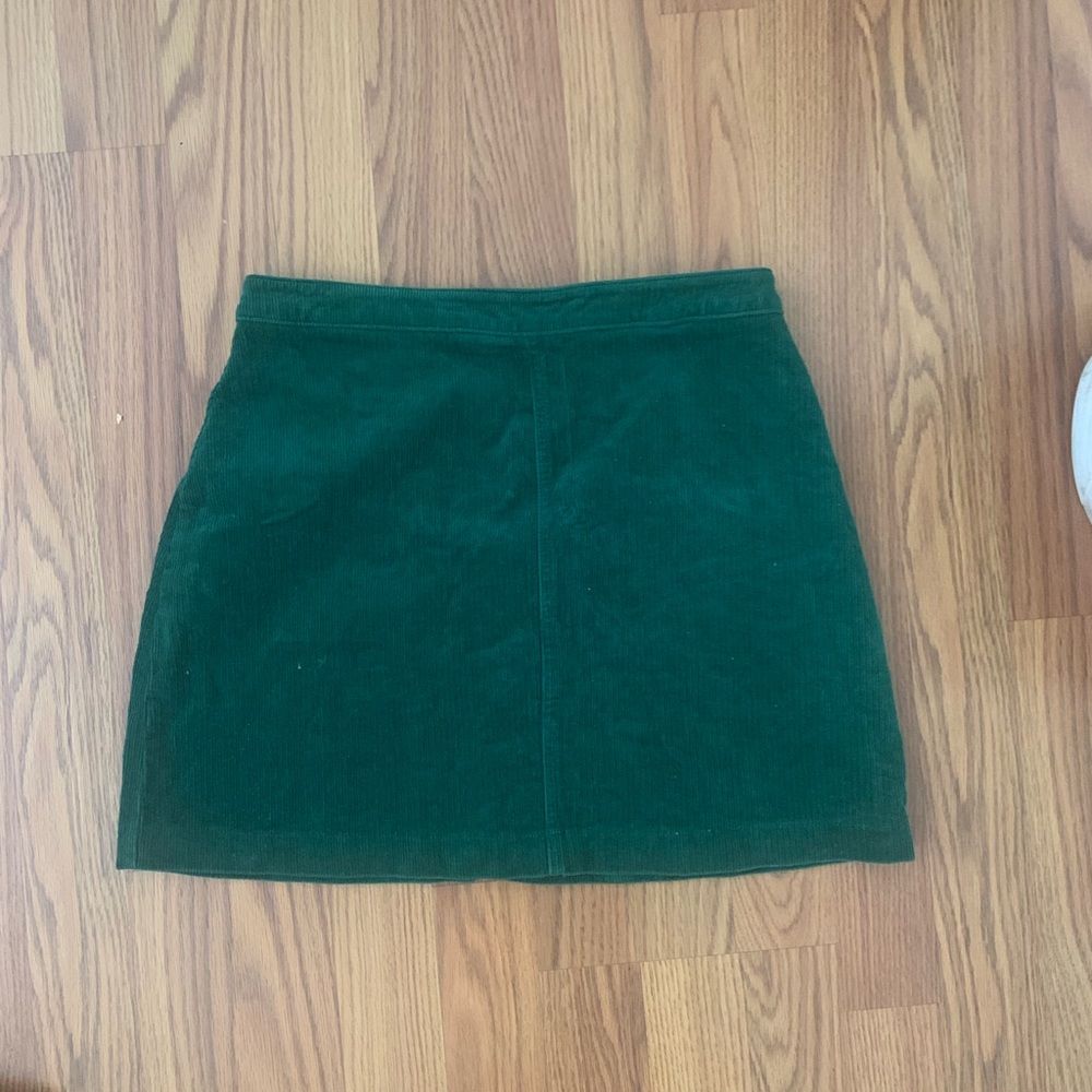 Dark green corduroy mini skirt